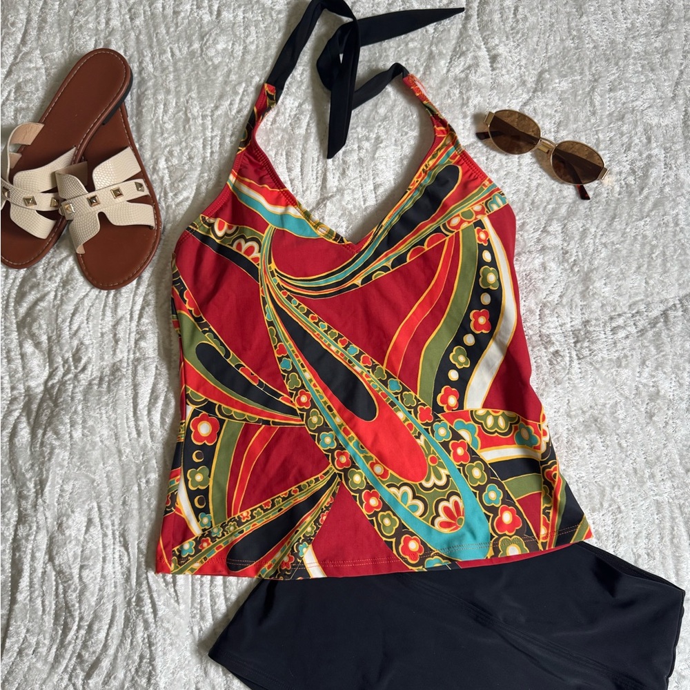 EUC!😍 Athleta Multicolor Retro Floral Halter Top